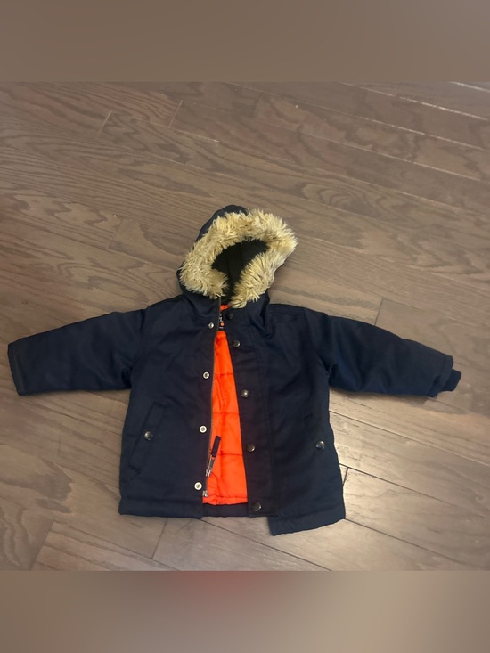 The Children's Place Other - The children’s place Kids Navy Hooded Parka with Orange Lining